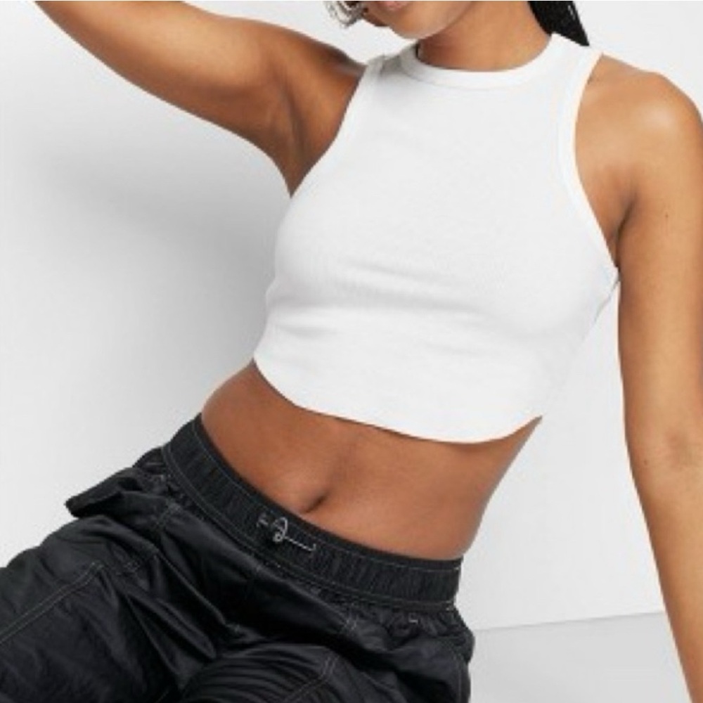 Wild Fable NWT SET OF 2 cropped White Ribbed Tank Tops